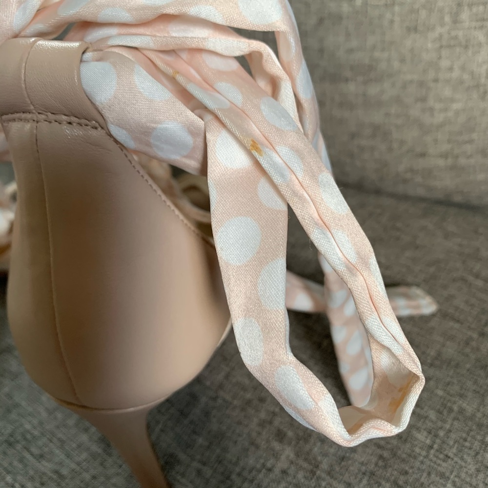 Gianni Bini Abrianna nude/white lace up heels 9.5 - Picture 6 of 8